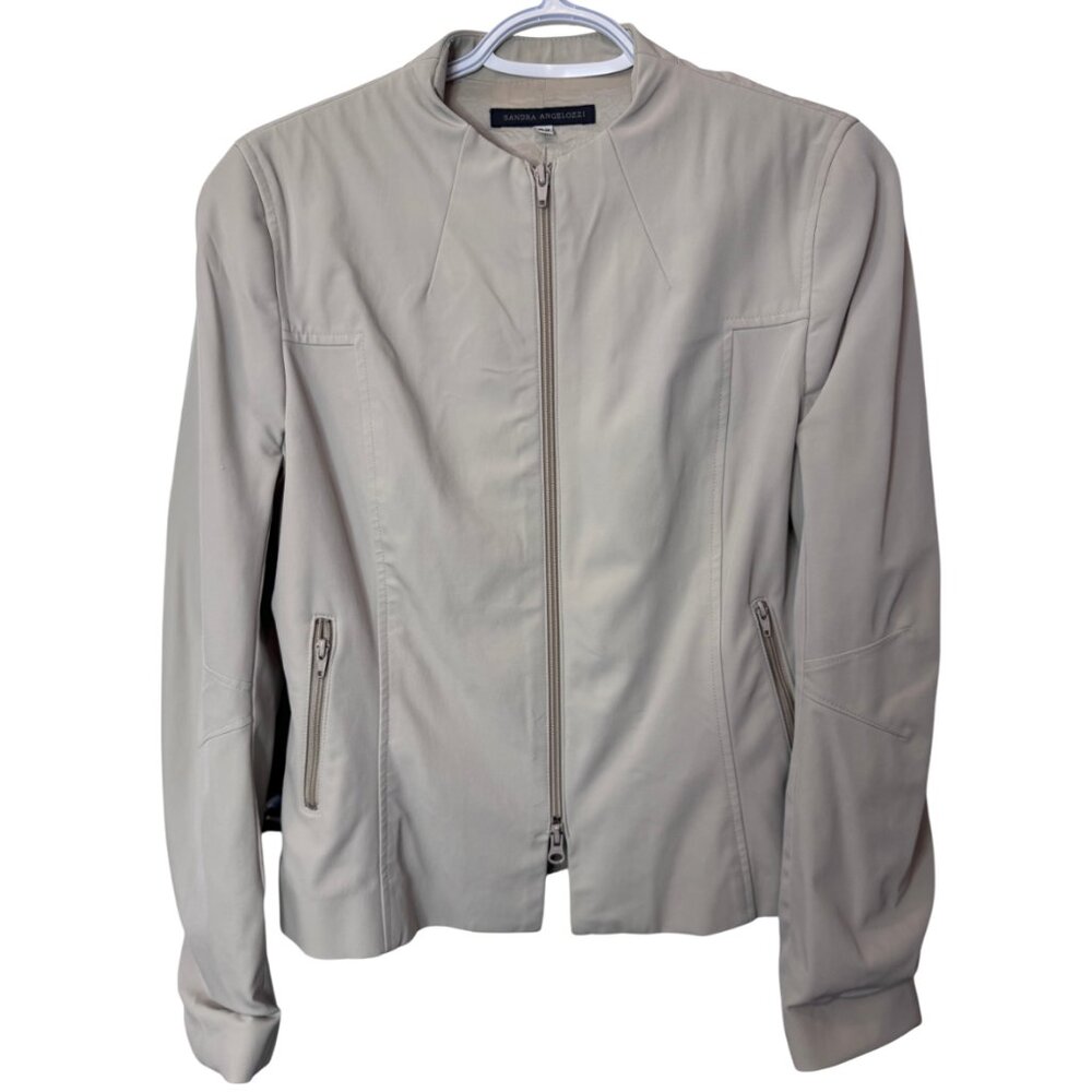 Sandra Angelozzi suit jacket beige women size 6